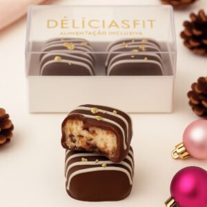 Chocotone Bites (bombom de Chocotone com Chocolate Belga) – caixa com 2 unidades (40g) Low Carb, Zero Açúcar, Sem Glúten, Sem Lactose