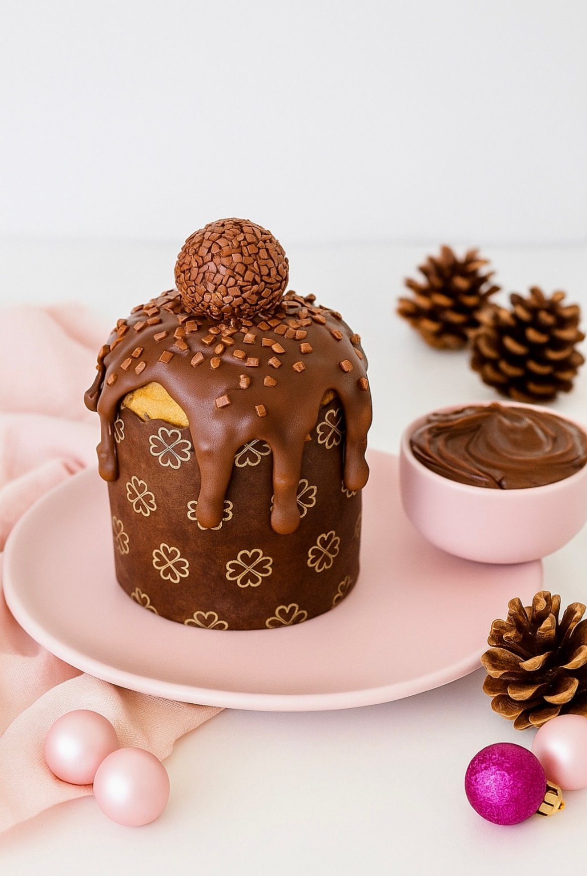 Mini Chocotone Fit recheado com Brigadeiro Belga Proteico (com Whey) 220g - Low Carb, Zero Açúcar, Sem Glúten, Sem Lactose