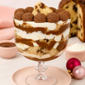 Chocotone Fit na Taça com Brigadeiro Belga - 1,2kg (serve em média 10 pessoas)